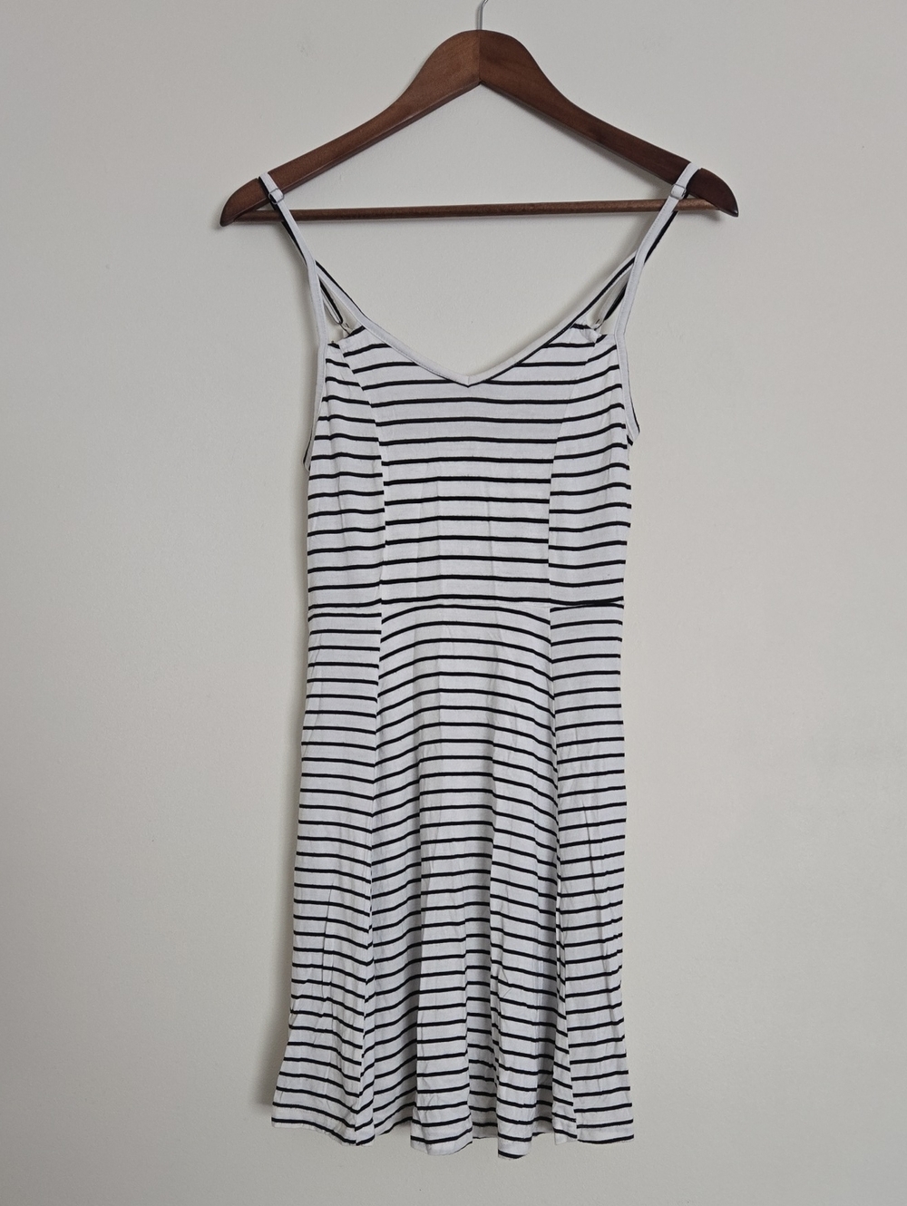 Mudd White and Black Striped Spaghetti Strap Dress